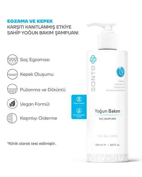 Sante Plus Saç Derisinde Kaşıntı Kepek Karşıtı Yoğun Bakım Şampuanı 250 ML - 2