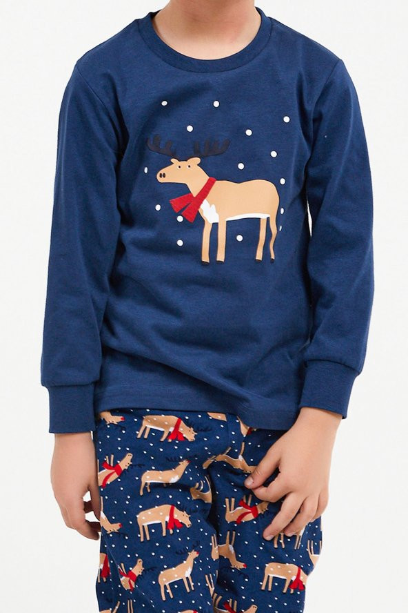 RolyPoly 2924 Deer Koyu İndigo Erkek Çocuk Pijama Takımı
