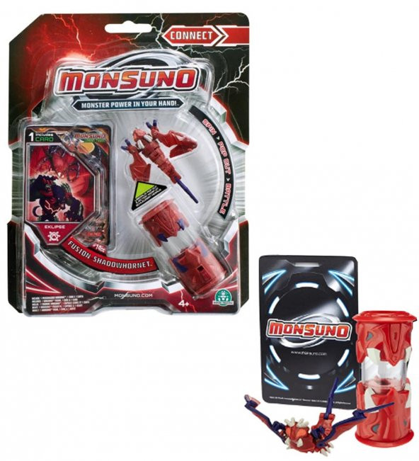 MONSUNO, Lisanslı Fusion Shadowhornet Black Bullet Figür, Fırlatma Kapsülü ve Oyun Kartı