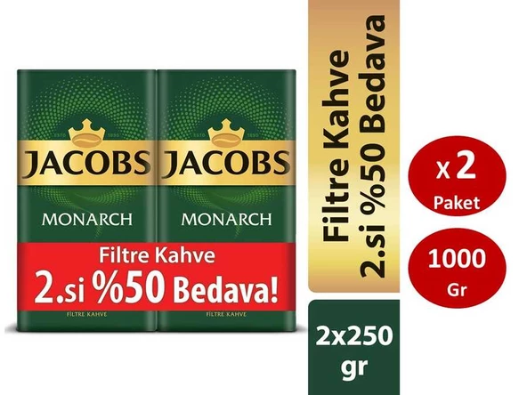 Jacobs Monarch Filtre Kahve 250 gr x 4 Paket - 2