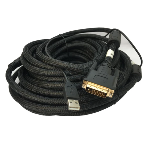 Dvı erkek erkek kablo dvı 24+1 usb power kablo 20 m