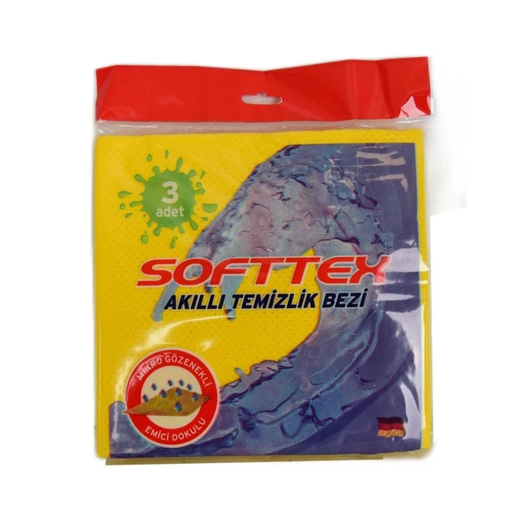 Softtex Akıllı Temizlik Bezi Mikro Gözenekli Emici Dokulu 3 Adet - 4