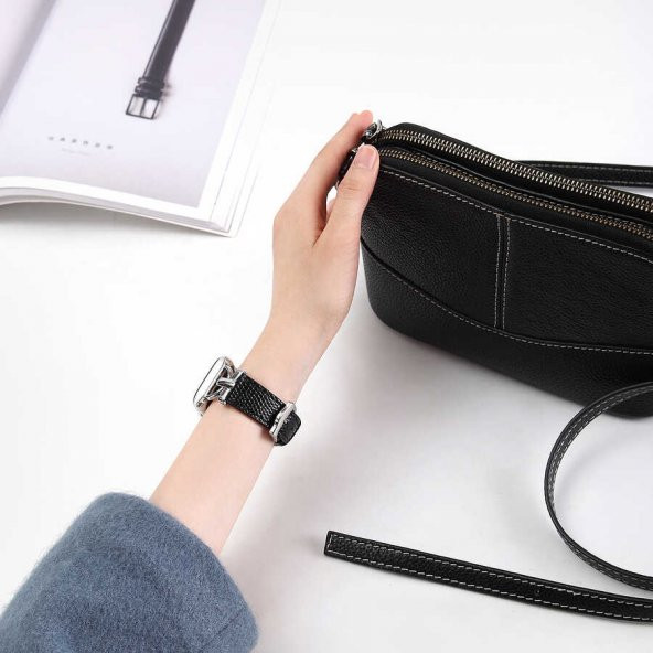​​​Apple Watch Ultra 49mm Kordon KRD-53 Deri Strap Kayış - 9
