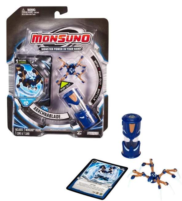 MONSUNO, Lisanslı Fusion Arachnablade Figür, Fırlatma Kapsülü ve Oyun Kartı