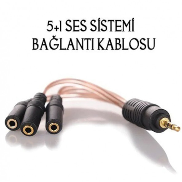 3.5mm Stereo (Erkek) to 3 x Stereo (Dişi) Çevirici Kablo