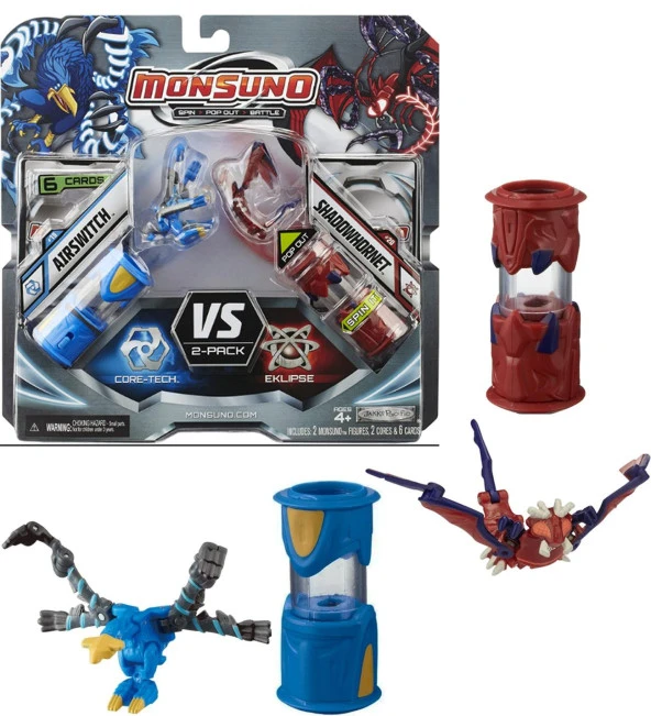 MONSUNO, Lisanslı Airswitch VS Shadowhornet Figürleri, Fırlatma Kapsülleri ve 6 Oyun Kartı - 2