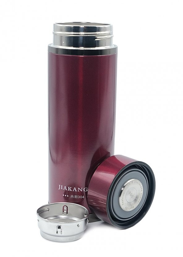 Paslanmaz Çelik Termos 350ml Bordo - 2