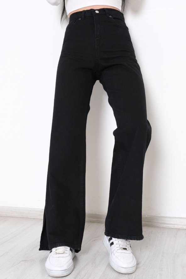 Paça Yırtmaçlı Kot Pantolon Siyah - 9765.925.