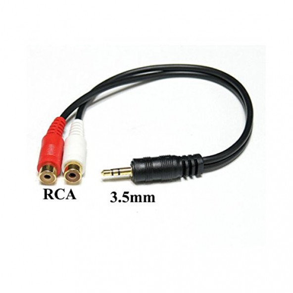 3.5mm Stereo (Erkek) to 2 x RCA (Dişi) Çevirici Kablo - 4