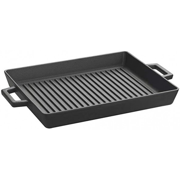 Lava Döküm Dikdörtgen 26X32 Cm Metal Kulplu Izgara Tava - 2