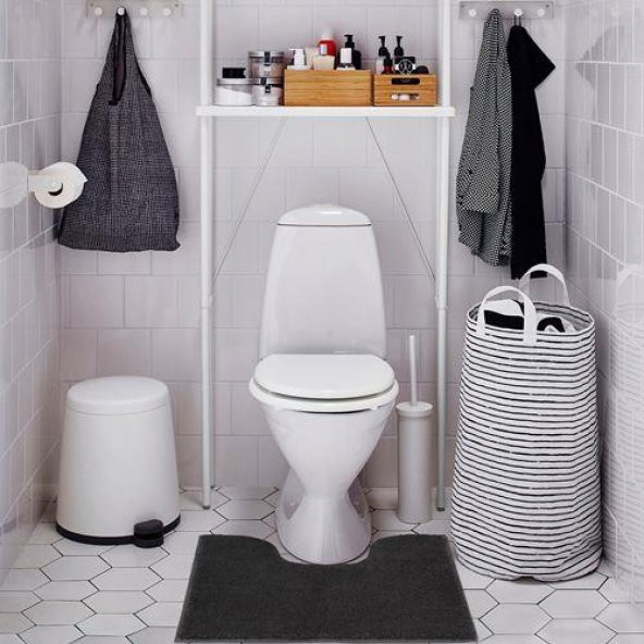 Kaydırmaz Banyo Klozet Önü Paspası Meridyendukkan Koyu Gri 55x60 cm - 3