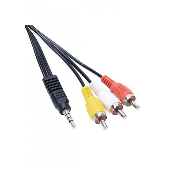 3.5mm Stereo (Erkek) to 3 x RCA (Erkek) Çevirici Kablo