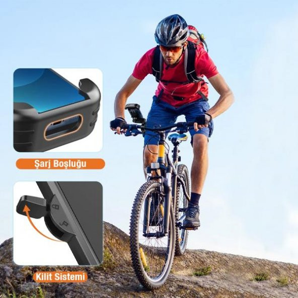 Coofbe Kilitli 360 Dönebilen Oynar Başlık Motorsiklet Tutucu Bisiklet Telefon Tutucu Scooter Tutucu - 4