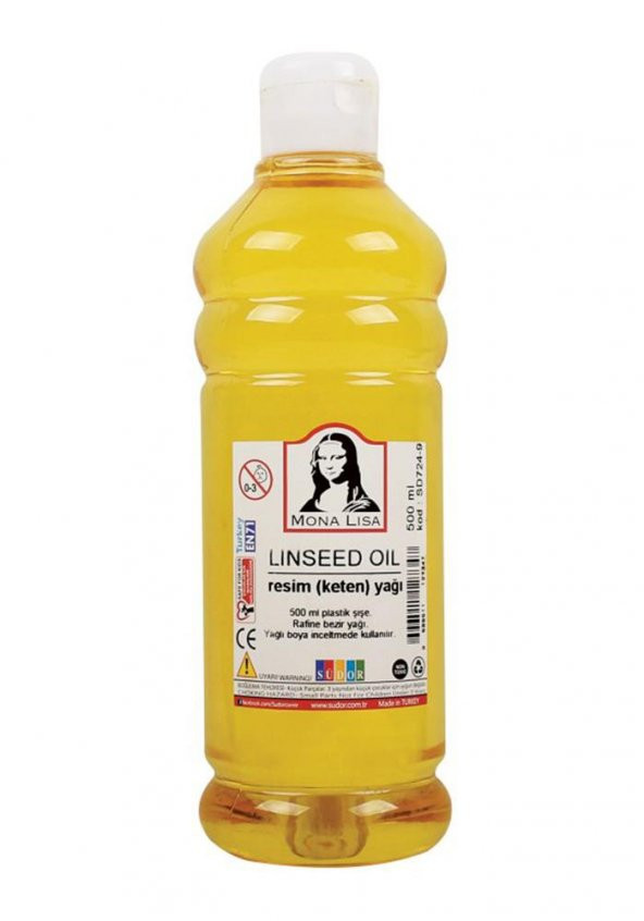 Keten Yağı 500 ml 2 Adet Resim Yağı Monalisa Rafine Bezir Yağı Yağlı Boya İncelticisi Yağlı Boya Yardımcı Malzemesi - 4