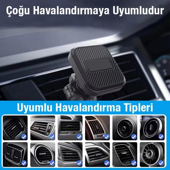 Coofbe Super 4X Güçlü Mıknatıslı Araç Tutucu Havalandırma Bölmesi Araç İçi Telefon Tutucu Oynar Başlık - 2