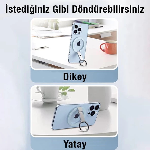 Coofbe Magsafe Uyumlu Telefon Tutucu İphone 14 13 12 Pro Max Stand Yüzük Tutucu İphone Masaüstü Stand - 2