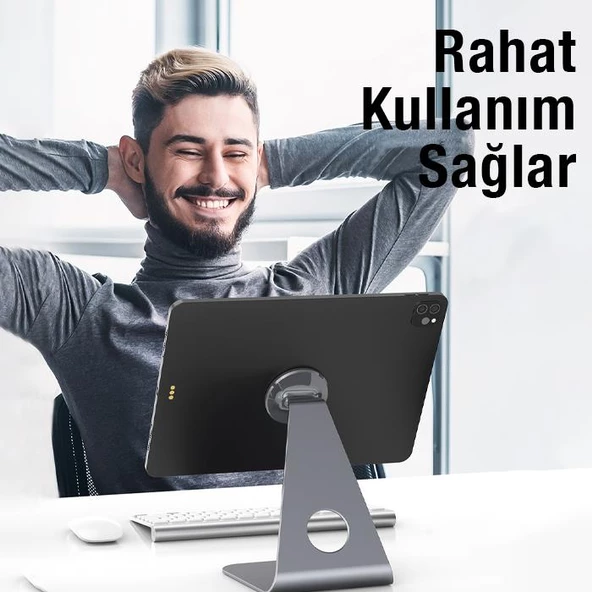 Coofbe Magsafe Uyumlu Masaüstü Stand İphone 12 13 14 Pro Max Stand Masaüstü Tutucu L tipi Masaüstü Stand - Resim 7