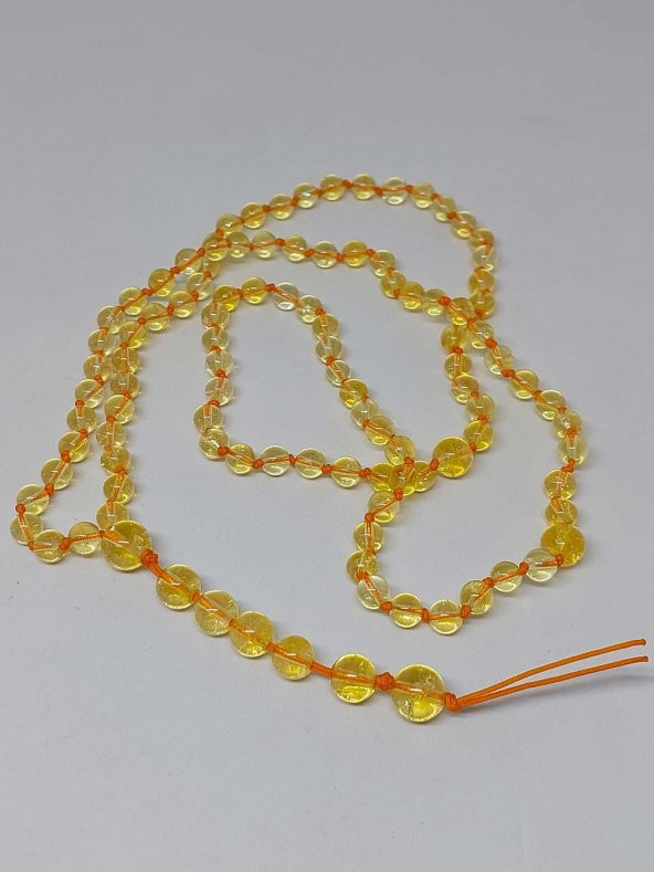 Sitrin Taşı Tesbih 6mm 99luk Ara Düğümlü El Yapımı