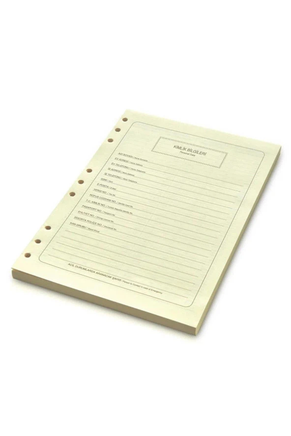 Heeton Organizer Yedeği Çizgili B5 A16 Organizer Yedeği