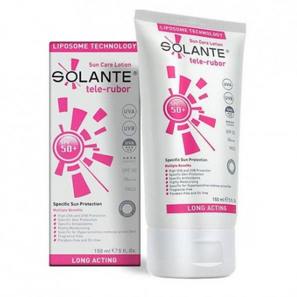 Solante Tele-Rubor SPF 50 150 ml Güneş Kremi (Hassas ve Kızarmaya Yatkın Ciltlere Özel)
