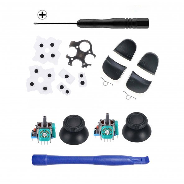 PS5 Versiyon 2 Analog Motor Topuz İç Lastik Tetik Seti Tornavida Ayırıcı Set PS5 Kol Tamiri