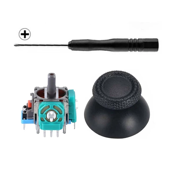 PS5 Analog Motor ve Topuz 1+1 Set PS5 Tornavida Playstation 5 Kol Tamir Seti Yedek Parça
