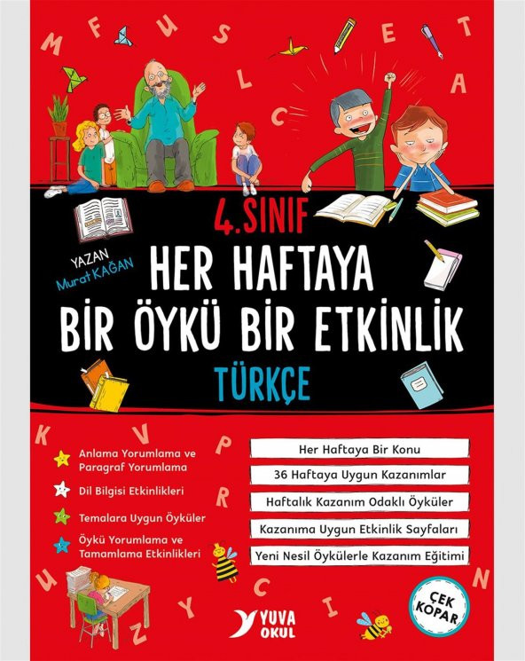 Atlas 4.Sınıf Türkçe Her Haftaya Bir Öykü Bir Etkinlik 80 Sayfa