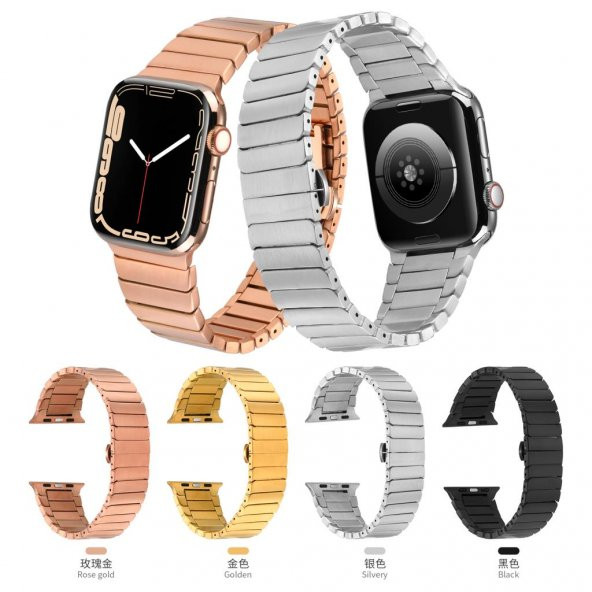 ​​​Apple Watch 7 41mm Kordon KRD-79 Metal Strap Kayış - 2