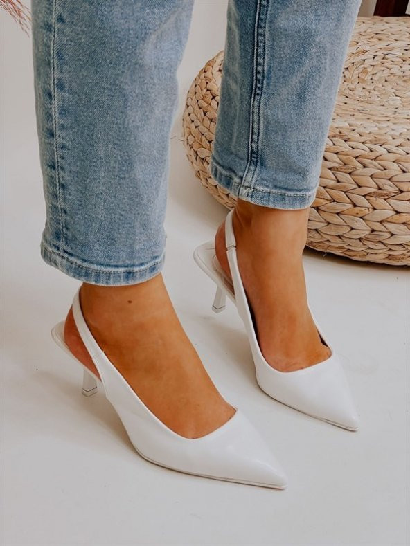 FREEFOUR ÖNÜ KAPALI ARKASI AÇIK KOLAY GİYİM ALÇAK ÖKÇE KADIN GÜNLÜK-ABİYE TOPUKLU STİLETTO AYAKKABI - 4