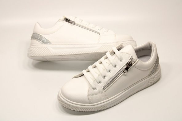 CASSO ORTOPEDİK KAYMAZ KAUÇUK TABAN BAĞCIKLI FERMUARLI KOLAY GİYİM KADIN GÜNLÜK KLASİK-SPOR AYAKKABI - 12