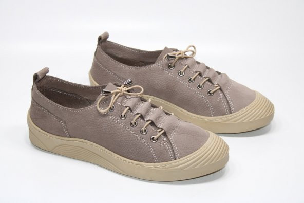 CASSO HAKİKİ DERİ ORTOPEDİK KAYMAZ TABAN LASTİK BAĞCIKLI KOLAY GİYİM KADIN GÜNLÜK ÇARIK AYAKKABI - 6