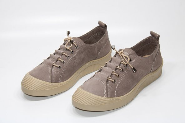 CASSO HAKİKİ DERİ ORTOPEDİK KAYMAZ TABAN LASTİK BAĞCIKLI KOLAY GİYİM KADIN GÜNLÜK ÇARIK AYAKKABI - 9