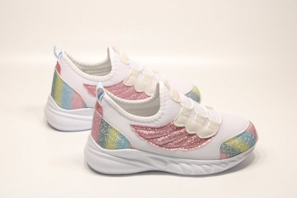 M.P.ONE ORTOPEDİK HAFİF TABAN BAĞSIZ KOLAY GİYİM KIZ ÇOCUĞU RAHAT AQUA SPOR AYAKKABI - 5