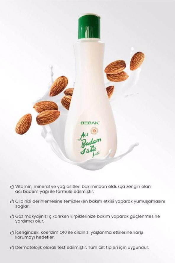 Bebak Acıbadem Makyaj Temizleme Sütü 215 Ml - 2