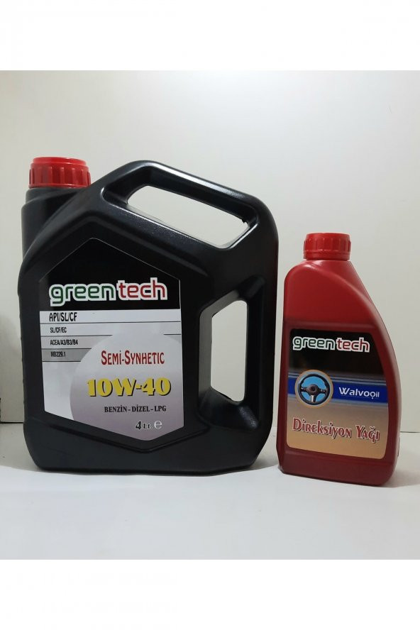 Greentech 10w-40 Motor Yağı 4 Litre + Atf Direksiyon Yağı 900 Ml ürün görseli 1