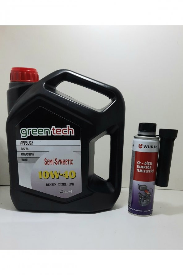 Greentech 10w-40 Motor Yağı 4 Litre + Würht Cr- Dizel Enjektör Temizleyici