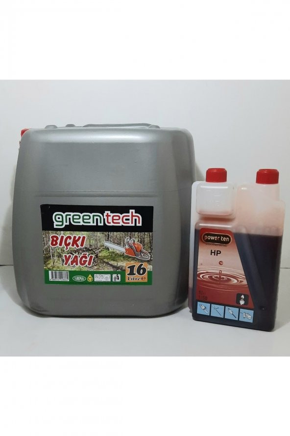 Greentech Bıçkı Yağı 16 Litre + Ölçekli 2 Zamanlı Motor Yağı Agaç Kesme Bıçkı 1 Litre ürün görseli 1