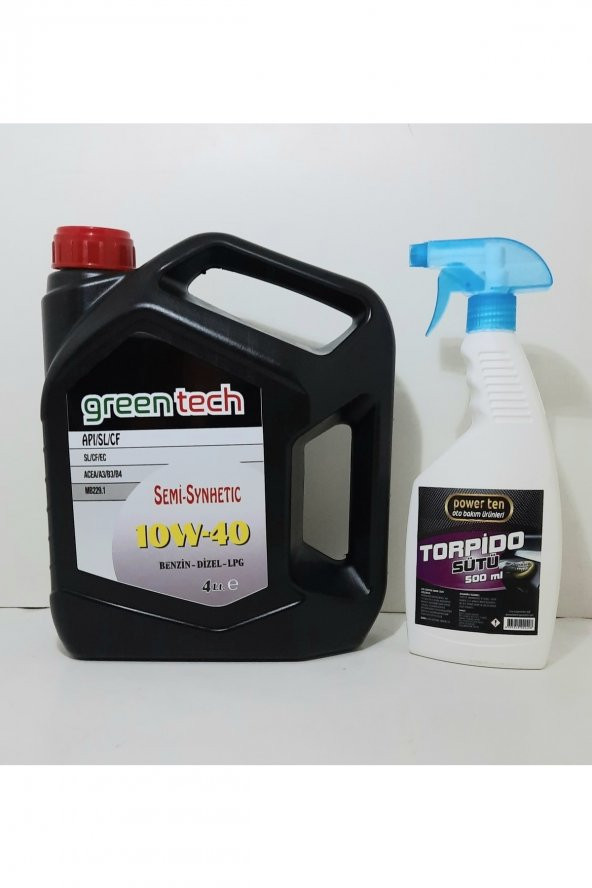 Greentech 20w-50 Motor Yağı 4 Litre + Powerten Torpido Sütü 500 Ml