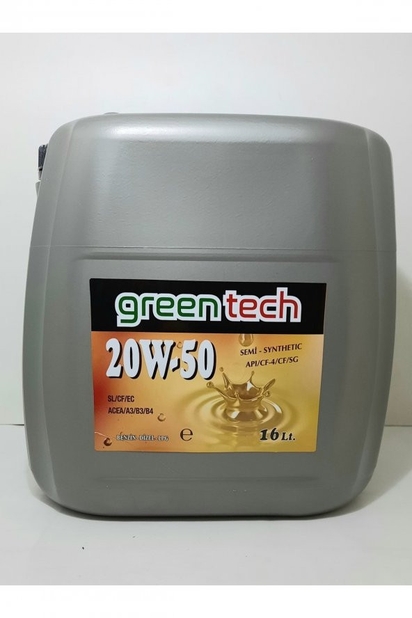 Greentech 20w-50 Motor Yağı 16 Litre