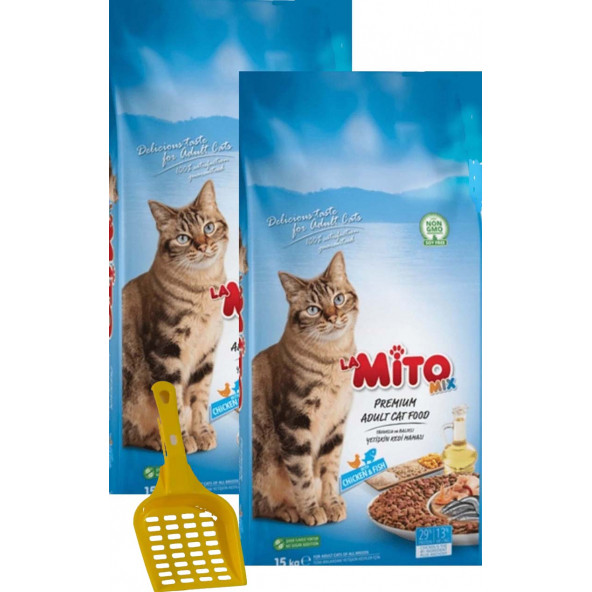 Mix Adult Cat Tavuklu Ve Balıklı Renkli Taneli Kedi Maması 1kg x 2 Adet  Kürek