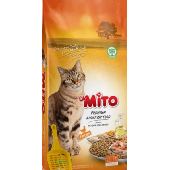 Mito Adult Cat Tavuklu Yetişkin Kedi Maması 1 Kg. x 1 Adet  Kürek