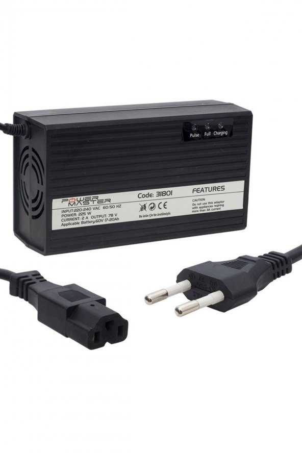 Powermaster Pm-31801 60 Volt - 20 Amper Elektrikli Bisiklet Şarj Cihazı