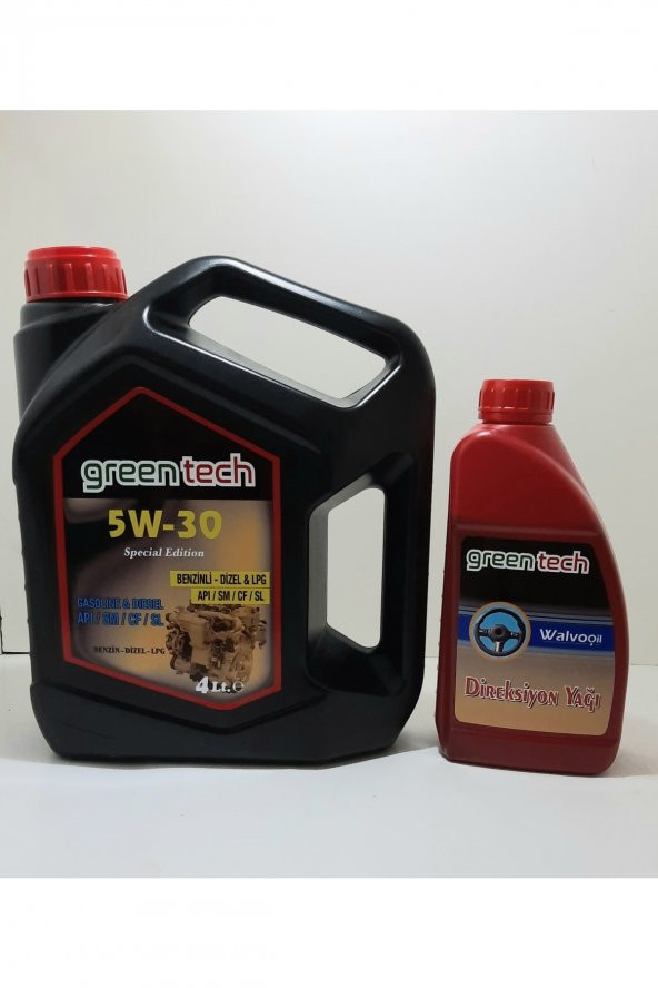 Greentech 5w-30 Motor Yağı 4 Litre + Atf Direksiyon Yağı 900 Ml