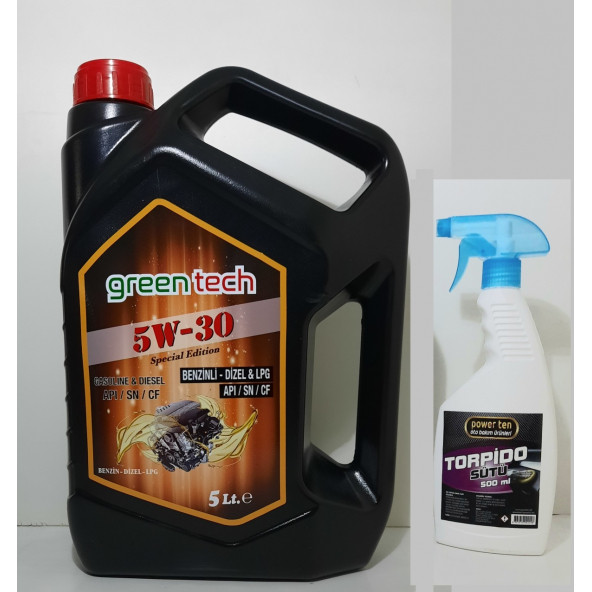 Greentech 5w-30 Motor Yağı 5 Litre + Powerten Torpido Sütü 500 Ml