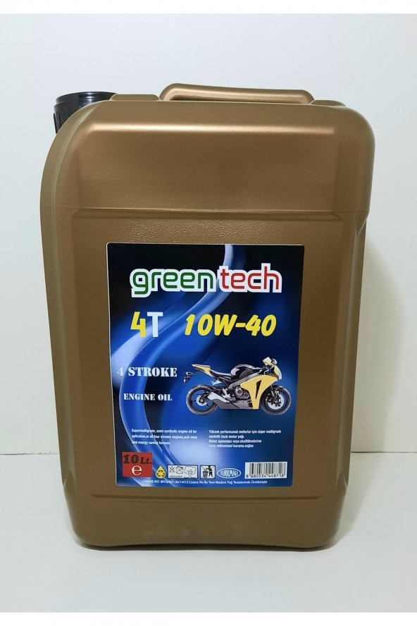 Greentech 4t 10w40 Motosiklet Motor Yağı 10 Litre