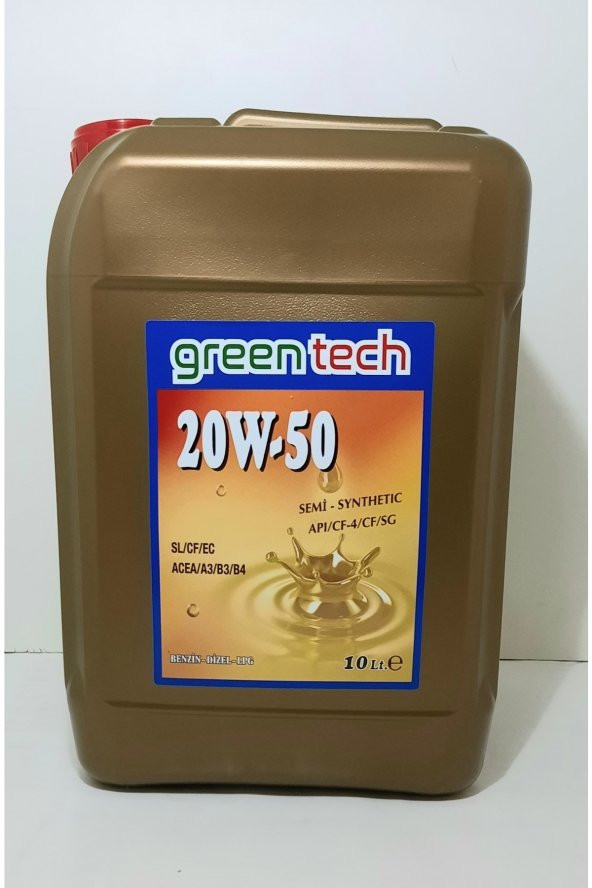 Greentech 20w-50 Motor Yağı 10 Litre