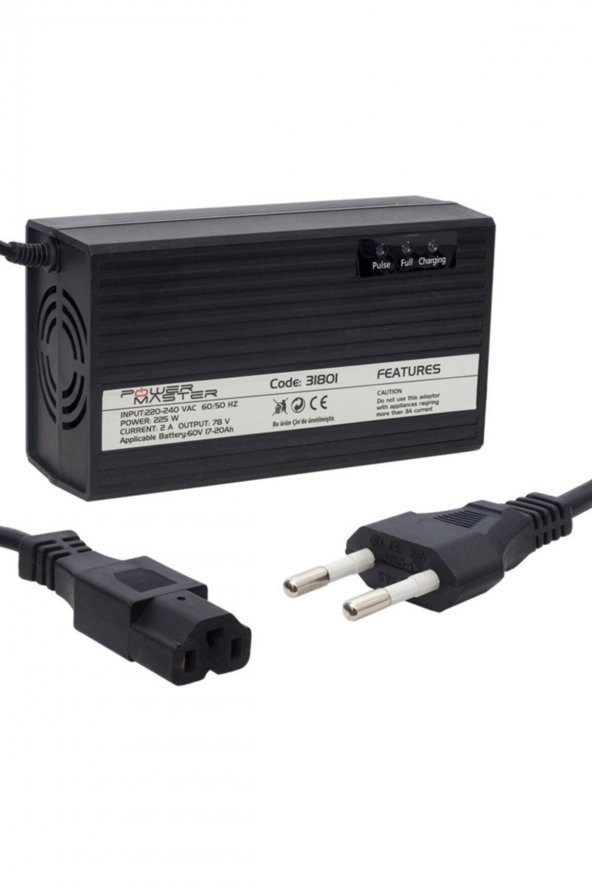 Pm-31801 60 Volt - 20 Amper Elektrikli Bisiklet Şarj Cihazı