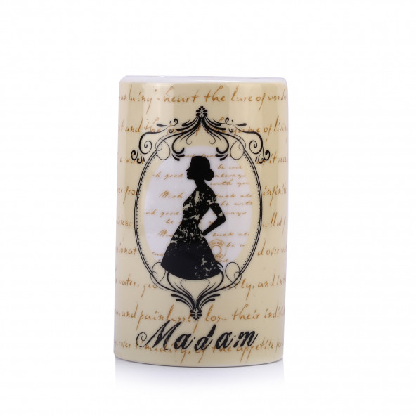 LY-J102B SERAMİK DİŞ FIRÇALIK MADAM DESENLİ 7X7X11CM - 3