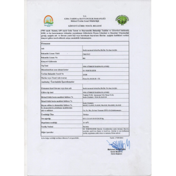 Senfa Flora Fa 18.18.18 Tamamı Suda Çözünen NPK damlama/Yaprak Gübresi - 4