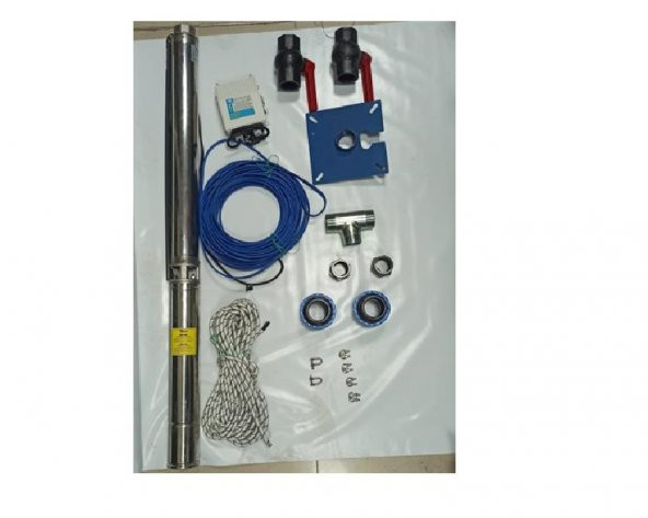 Impo Sk 415/08 3HP Technoplast Başlıklı  20 MT Yassı Kablolu ve Panolu 40 mt Halatlı Çift Vanalı Akıtma Başlıklı Monofaze Takım Dalgıç Pompa
